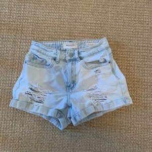 cute light wash pacsun jean shorts